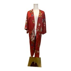 Kimchi Blue Floral Satin Kimono - Size XS/S
